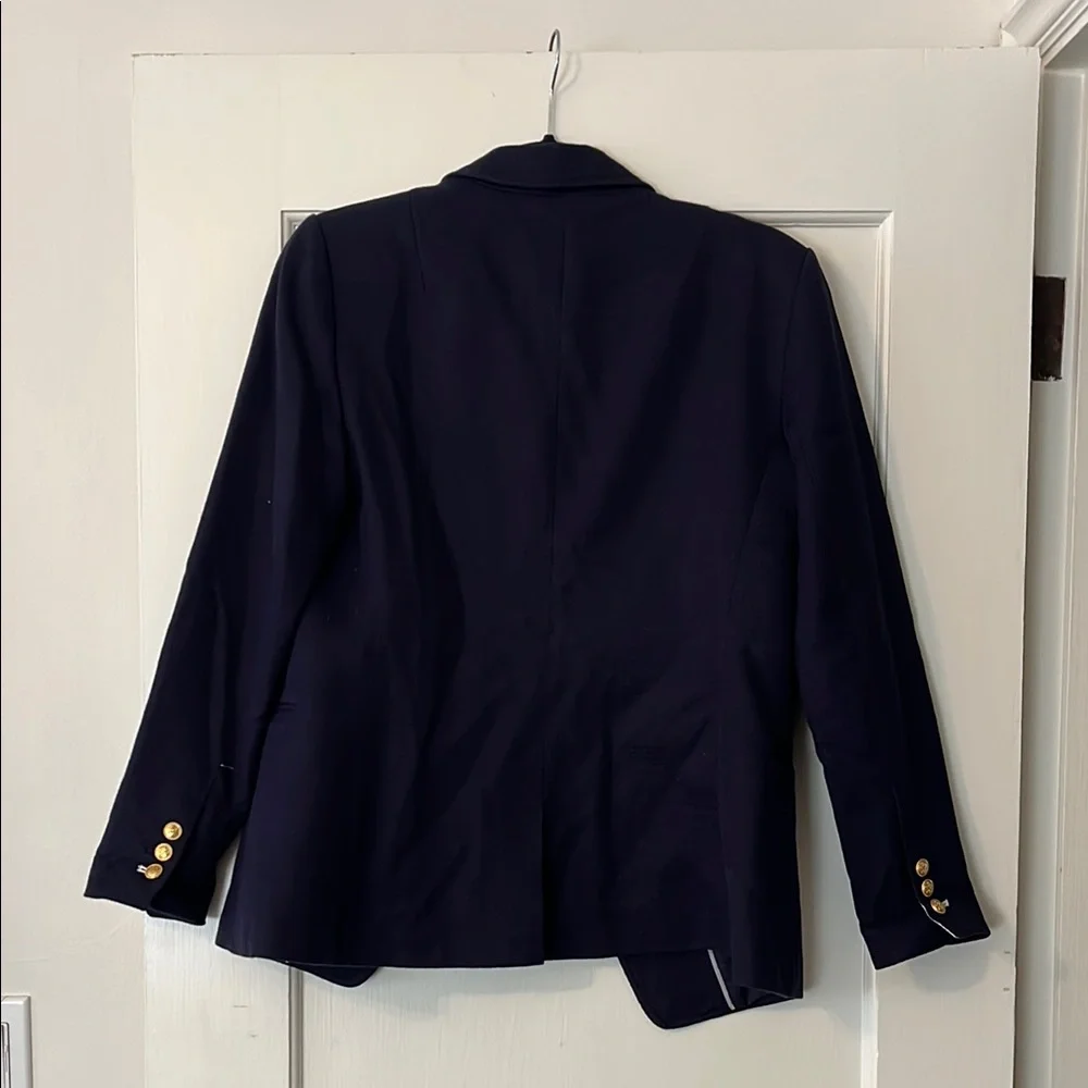 Navy Double Breasted Blazer with Gold Buttons - Picture 3 of 4